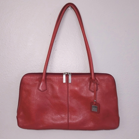 HOBO Red Leather Satchel - Picture 1 of 9